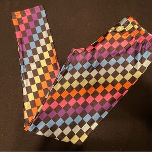 80’s theme Colorful Checkered Leggings